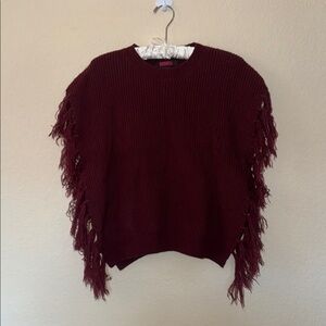 Rock & Roll Cowgirl Maroon Fringed Poncho